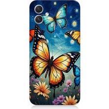 Samsung Galaxy A05 Uyumlu Renkli Kanatlı Kelebekler Uçuşu  Desenli Silikon Kılıf