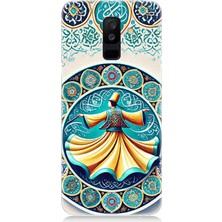 Samsung Galaxy A6 Plus Uyumlu Çini Motifli Semazen Figürü  Desenli Silikon Kılıf