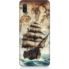 Samsung Galaxy A02 Uyumlu Haritada Yelkenli Macera  Desenli Silikon Kılıf
