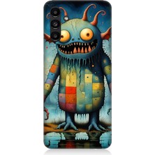 Samsung Galaxy A13 Uyumlu Tuhaf Canavar Gülümsemesi  Desenli Silikon Kılıf