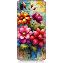Samsung Galaxy A30 Uyumlu Renkli Bahar Çiçek Patlaması  Desenli Silikon Kılıf