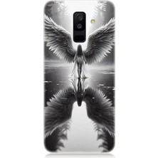 Samsung Galaxy A6 Plus Uyumlu Işıkta Kanatlanan Melek  Desenli Silikon Kılıf