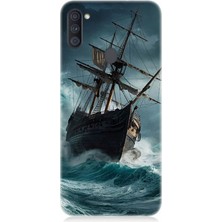 Samsung Galaxy A11 Uyumlu Fırtınada Eski Gemi  Desenli Silikon Kılıf