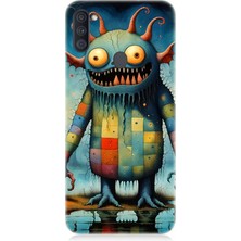 Samsung Galaxy M11 Uyumlu Tuhaf Canavar Gülümsemesi  Desenli Silikon Kılıf