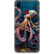 Samsung Galaxy A10S Uyumlu Derinliklerde Sekiz Kol Ahtapot  Desenli Silikon Kılıf