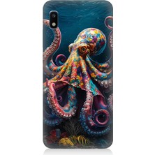Samsung Galaxy A10 Uyumlu Derinliklerde Sekiz Kol Ahtapot  Desenli Silikon Kılıf