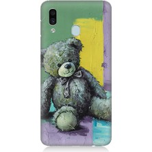 Samsung Galaxy A20 Uyumlu Soyut Renkli Oyuncak Ayı  Desenli Silikon Kılıf