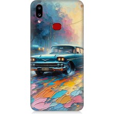 Samsung Galaxy A10S Uyumlu Renkli Yol Üzerinde Araba  Desenli Silikon Kılıf