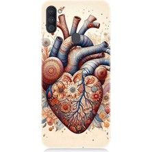 Samsung Galaxy A11 Uyumlu Çiçekli Kalpte Sevgi  Desenli Silikon Kılıf