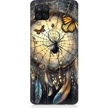 Samsung Galaxy A12 Uyumlu Karanlıkta Parlayan Tüyler  Desenli Silikon Kılıf