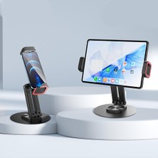 Jmary Mk-63 Ayarlanabilir Katlanabilir 360 Derece Dönebilen Telefon ve Tablet Standı Siyah