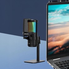 Jmary MC-PW13 Ayrılabilen Pop Filtre Gürültü Önleyici 360 Dönebilen Tak Çalıştır USB Mikrofon Siyah