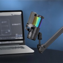 Jmary MC-PW13 Ayrılabilen Pop Filtre Gürültü Önleyici 360 Dönebilen Tak Çalıştır USB Mikrofon Siyah
