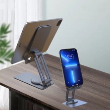 Jmary Mk-60 Ayarlanabilir Katlanabilir 360 Derece Dönebilen Telefon ve Tablet Standı Gri