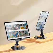 Jmary Mk-59 Yüseklik Ayarlı Katlanabilir 360 Derece Dönebilen Telefon ve Tablet Standı Siyah