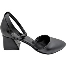 Amorette - Kadın Blok Topuklu Yanları Açık Ayakkabı - Siyah - 41