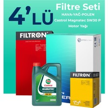 Filtron Peugeot 308 1.5 Dizel Filtre Bakım Seti Castrol Motor Yağlı (2019-2024) 4 Lü