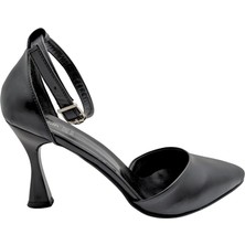 Bambelle - Kadın Kadeh Topuklu Yanları Açık Ayakkabı - Siyah - 42