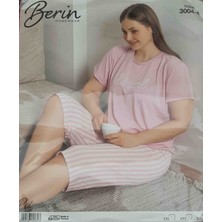 Berin Kadın Kapri Kısa Kol Pijama Takımı Beden 4XL