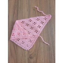Örgü Bandana, El Örgüsü Desenli Üçgen Bandana, Yazlık Bandana