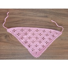 Örgü Bandana, El Örgüsü Desenli Üçgen Bandana, Yazlık Bandana