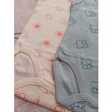 Unisex Erkek Bebek Kız Bebek 2'li Yenidoğan %100 Pamuklu Badi Çıtçıtlı Kolsuz Zıbın
