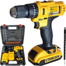 Şarjlı Vidalama Matkap Seti, 24 Parça, Güçlü ve Taşınabilir, Hızlı ve Kolay Kullanım