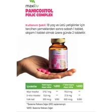Maxiliv Panicositol Folic Complex |Miyo-İnositol, D-Kiro-İnositol ve Folik Asit İçeren Takviye Edici Gıda | Kadın Sağlığı | 60 Tablet |