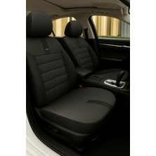 Trobus Toyota Yaris (2005 Öncesi) 1999–2005 – Vira Gripdsport Serisi Deri Detaylı Standart100 Sertifikalı Araç Koltuk Kılıfı Seti Siyah