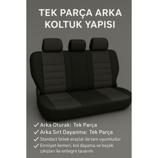 Renault Symbol 2008–2013 Grindsport Serisi Koltuk Kılıfı Siyah Mavi Pamuklu Kumaş ve Deri Detaylı