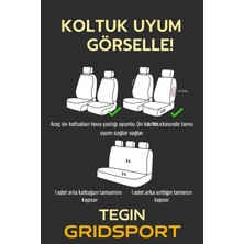Renault Symbol 2008–2013 Grindsport Serisi Koltuk Kılıfı Siyah Mavi Pamuklu Kumaş ve Deri Detaylı