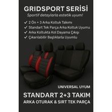 Suzuki Alto 1988–2014 Grindsport Serisi Koltuk Kılıfı Siyah Kırmızı Pamuklu Kumaş ve Deri Detaylı