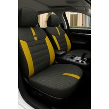 Trobus Toyota Yaris 2000–2005 – Vira Gripdsport Serisi Deri Detaylı Standart100 Sertifikalı Araç Koltuk Kılıfı Seti Siyah - Mavi