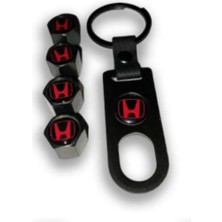 Honda Logolu Civic Fc5 Crv 4 Adet Plastik Sibop Kapagı ve Anahtarlık Seti