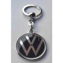 Volkswagen Logolu Damla Etiket Metal Otomobil Anahtarlığı Yeni Logo Çift Taraflı 