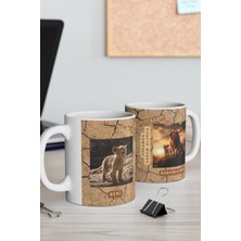 Babaya Hediye Kupa Bardak – Sevimli Aslan Temalı | “babam Yanımda Olunca Daha Gür Kükrerim” Tasarımı | 11 Oz Porselen | Çift Taraflı Baskı | Hediyelik Paketli