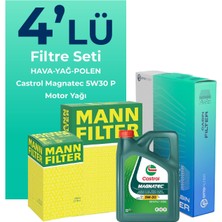 Mann Filter Peugeot Partner 1.5 Dizel Filtre Bakım Seti Castrol Motor Yağlı (2019-2024) 4 Lü