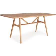 Unboxdeco 8 Kişilik Slim Kayın Masa, Masif Ahşap Masa,  Doğal Ahşap Masa, Iskandinav Masa, 180x80  cm