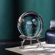 Metal Ayaklı Deniz Anası Tasarımlı 3D Cam Küre 6cm