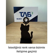 Kedi Figürlü Masaüstü Not & Fotoğraf Tutucu – Siyah Kağıt Klipsi Standı | Dekoratif Organizer