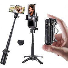 Jmary Mt-18 360 Derece Dönebilen Kumandalı Selfie Çubuğu ve Tripod Siyah