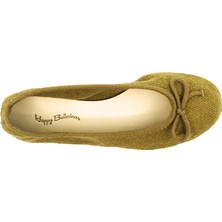 Haki Keten Kumaş Barefoot Babet Ayakkabı
