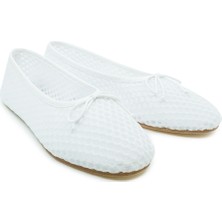 Beyaz File Barefoot Babet Ayakkabı