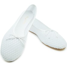 Beyaz File Barefoot Babet Ayakkabı