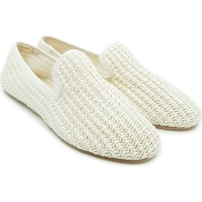 Beyaz Örgü Barefoot Slipper