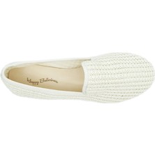Beyaz Örgü Barefoot Slipper