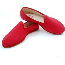 Kardinal Kırmızısı Koton Kumaş Barefoot Slipper