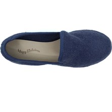 Lacivert Keten Kumaş Barefoot Slipper