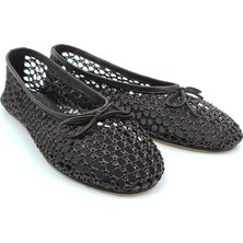 Kahverengi Örgü Barefoot Babet Ayakkabı