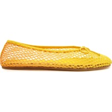 Sarı Degrade Orgü Barefoot Babet Ayakkabı